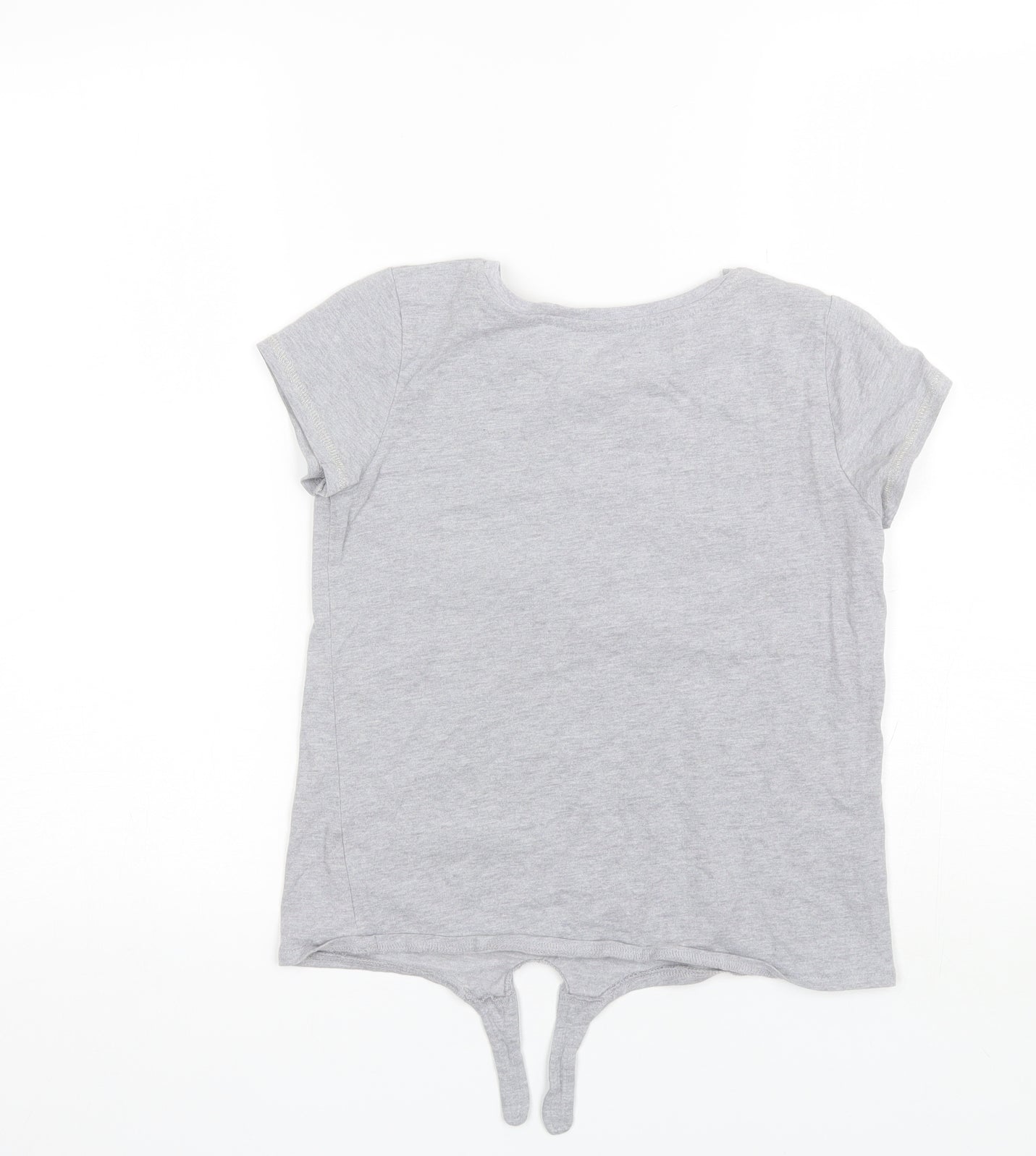 Nutmeg Girls Grey  Cotton Basic T-Shirt Size 11-12 Years Round Neck