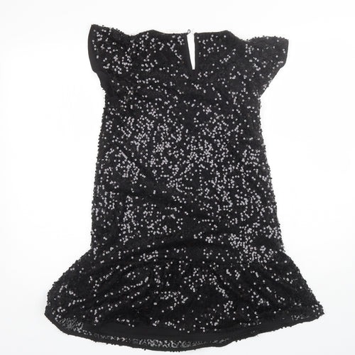 F&F Girls Black  Polyester Shift  Size 10-11 Years  Round Neck