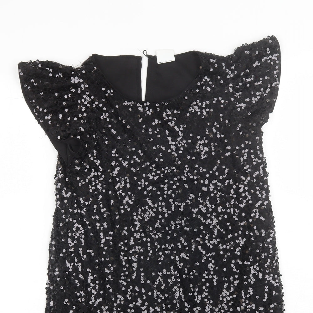 F&F Girls Black  Polyester Shift  Size 10-11 Years  Round Neck