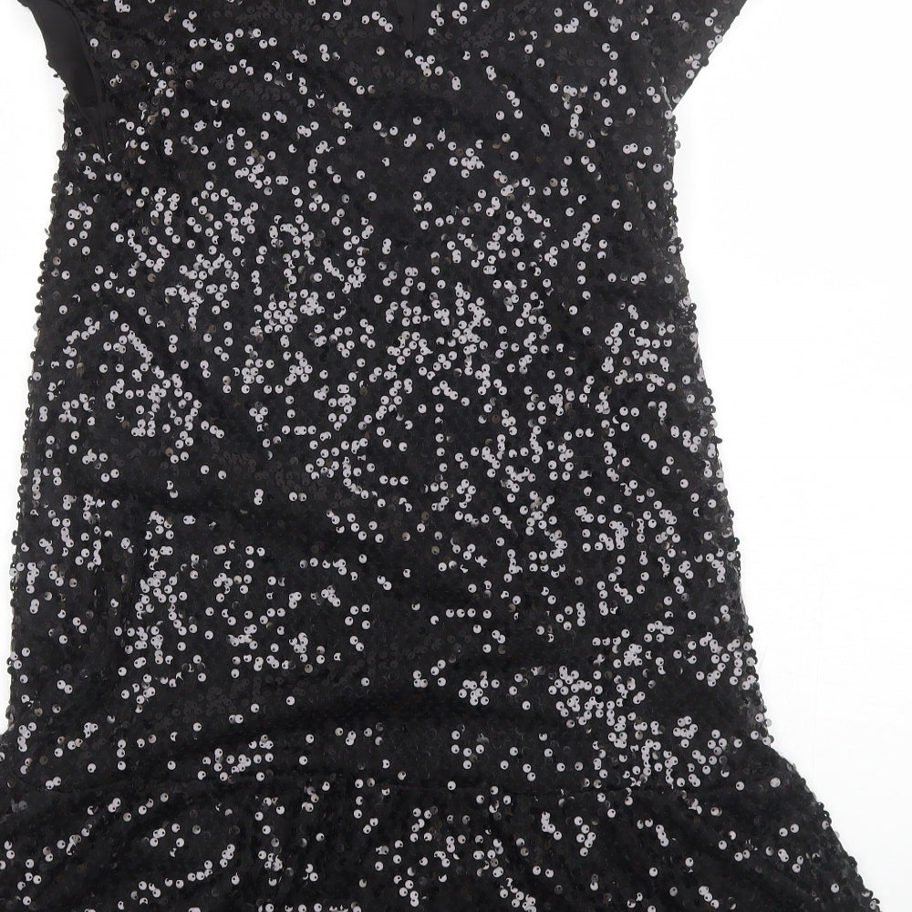 F&F Girls Black  Polyester Shift  Size 10-11 Years  Round Neck