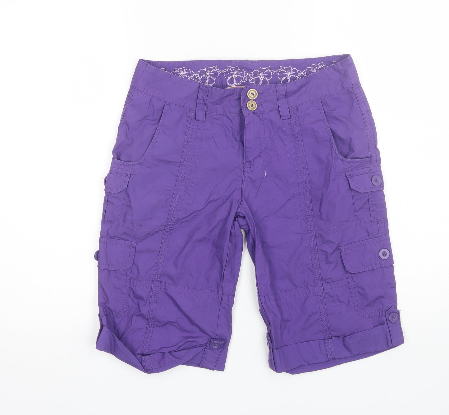Mantaray Womens Purple  Cotton Bermuda Shorts Size 8 L10 in Regular