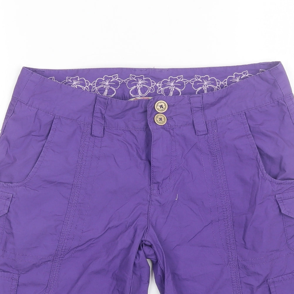 Mantaray Womens Purple  Cotton Bermuda Shorts Size 8 L10 in Regular
