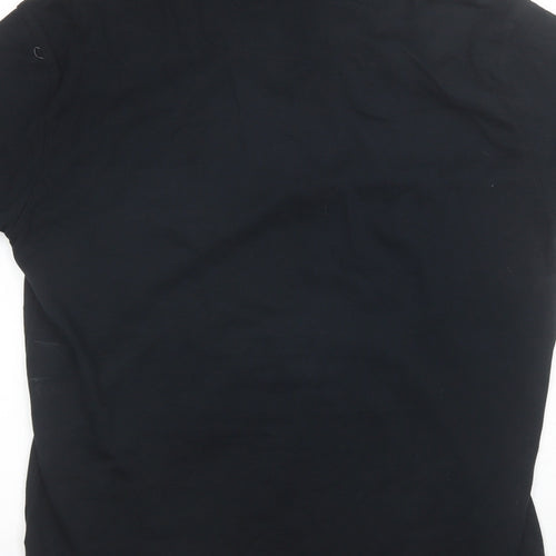 George Mens Black  Cotton  Polo Size M Collared
