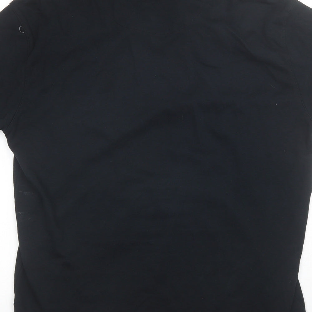 George Mens Black  Cotton  Polo Size M Collared