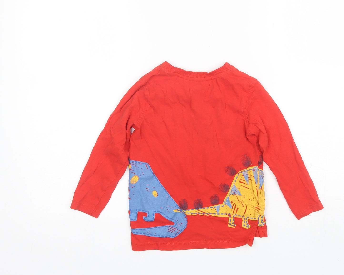 George Boys Red  Cotton Basic T-Shirt Size 4-5 Years Round Neck