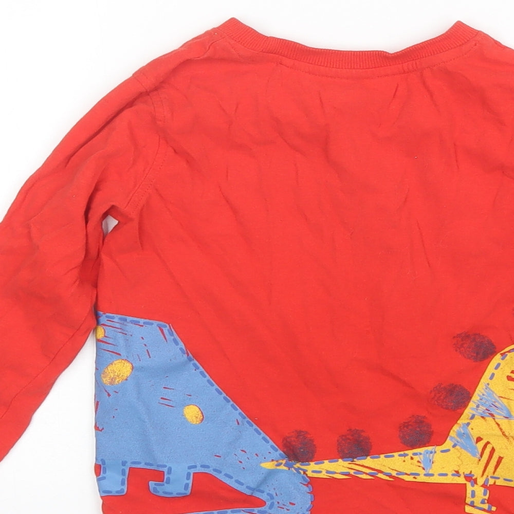 George Boys Red  Cotton Basic T-Shirt Size 4-5 Years Round Neck