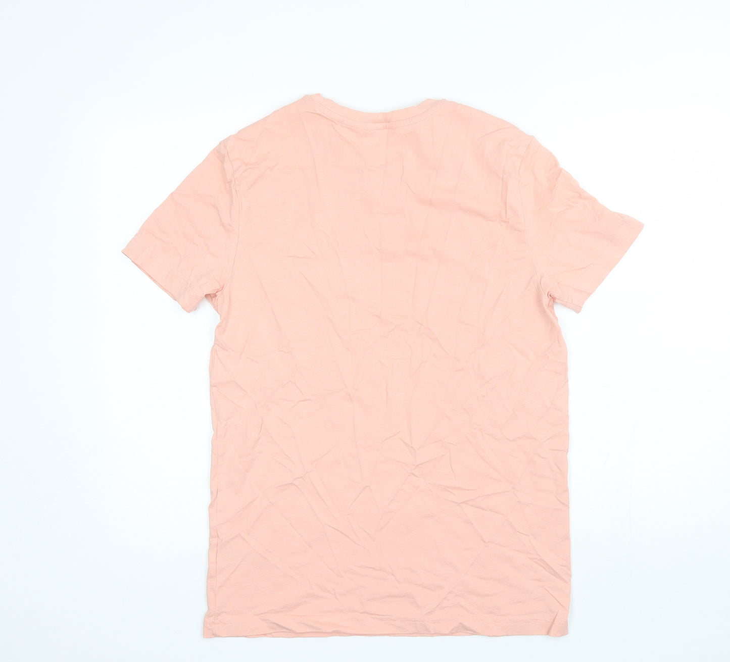 V by Very Womens Pink  Cotton Basic T-Shirt Size M Round Neck