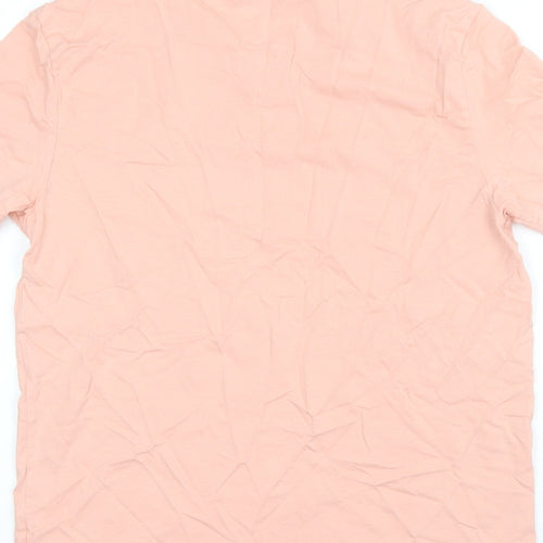 V by Very Womens Pink  Cotton Basic T-Shirt Size M Round Neck