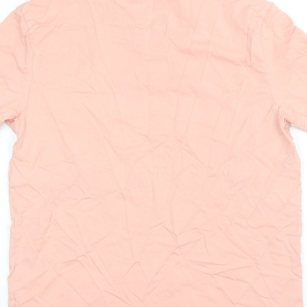 V by Very Womens Pink  Cotton Basic T-Shirt Size M Round Neck