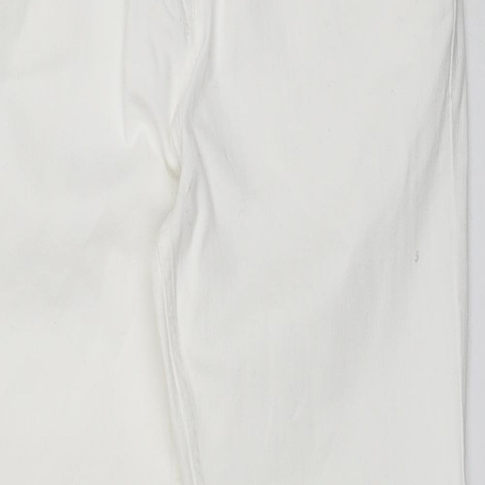 NEXT Womens White  Cotton Skinny Jeans Size 14 L28 in Regular