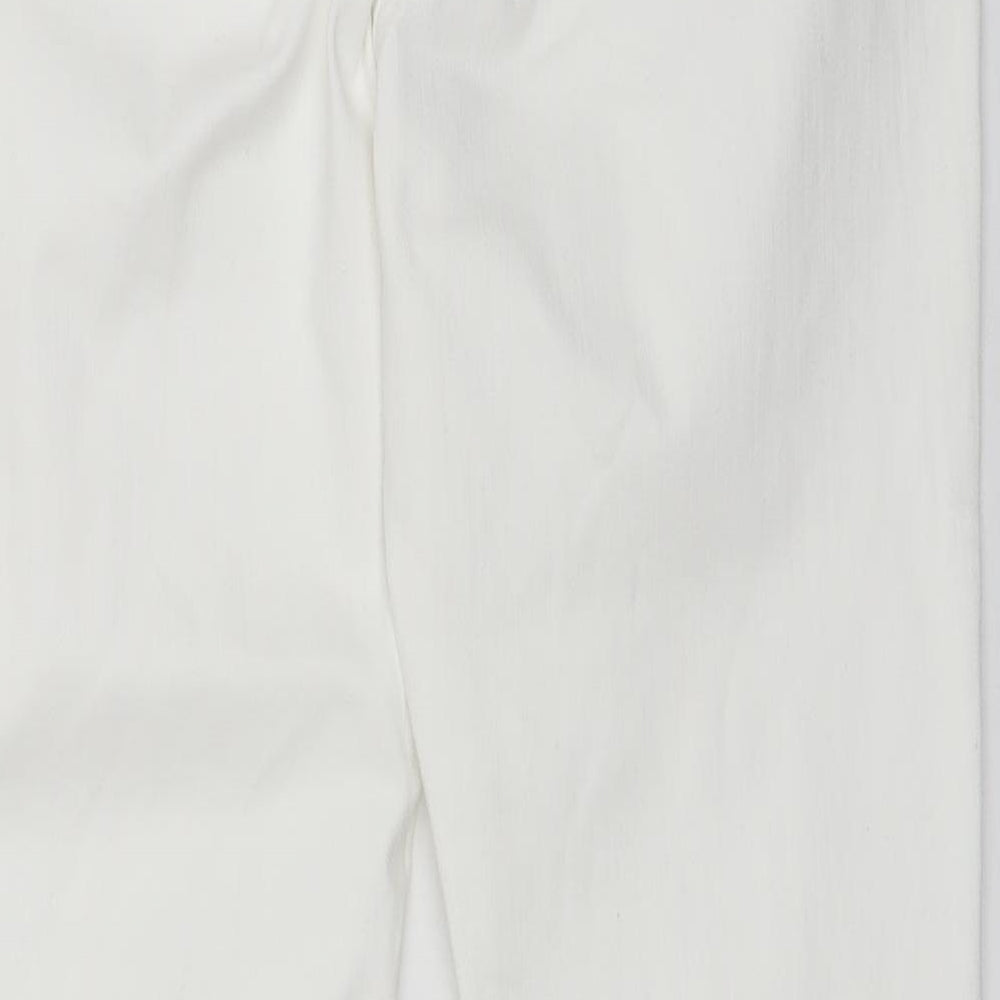 NEXT Womens White  Cotton Skinny Jeans Size 14 L28 in Regular