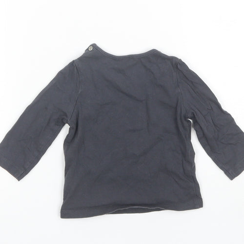 NEXT Baby Grey  Cotton Basic T-Shirt Size 6-9 Months Round Neck