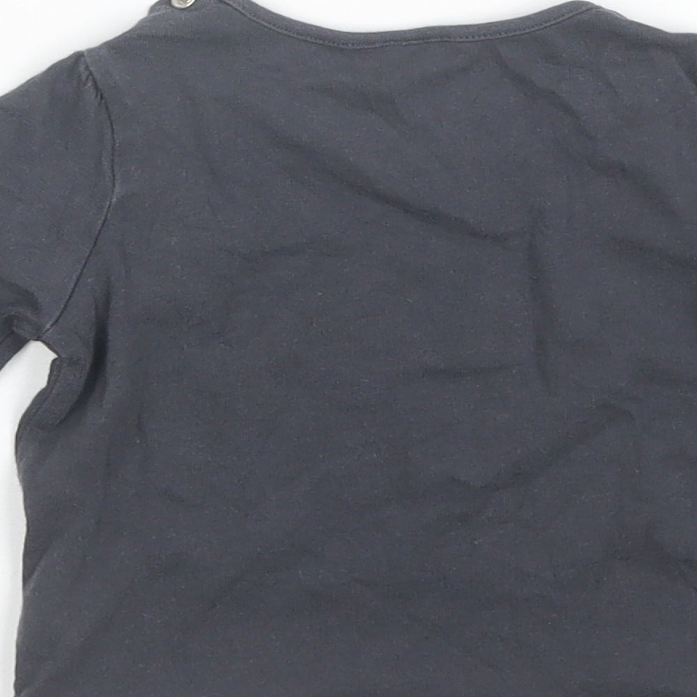 NEXT Baby Grey  Cotton Basic T-Shirt Size 6-9 Months Round Neck
