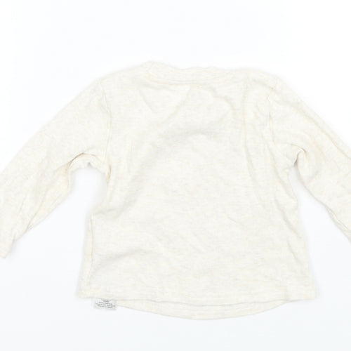 Primark Baby Beige  Cotton Basic T-Shirt Size 9-12 Months Round Neck  - Disney