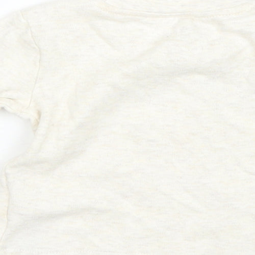 Primark Baby Beige  Cotton Basic T-Shirt Size 9-12 Months Round Neck  - Disney