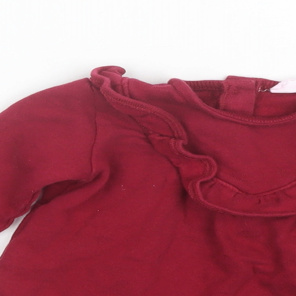 F&F Baby Red  Cotton Shift  Size 9-12 Months  Round Neck