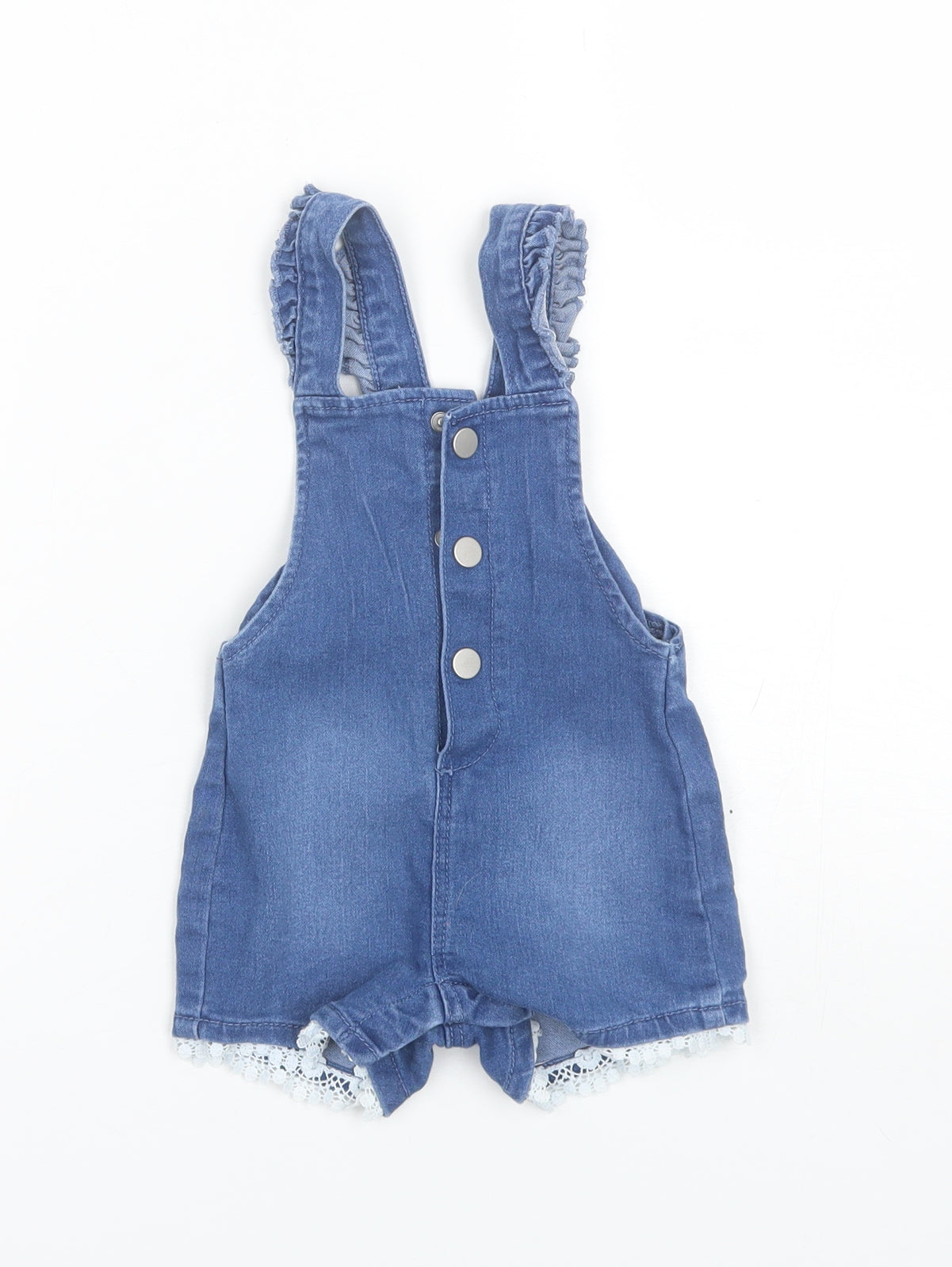 Primark Baby Blue  Cotton Dungaree One-Piece Size 9-12 Months