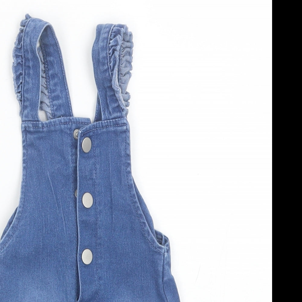 Primark Baby Blue  Cotton Dungaree One-Piece Size 9-12 Months