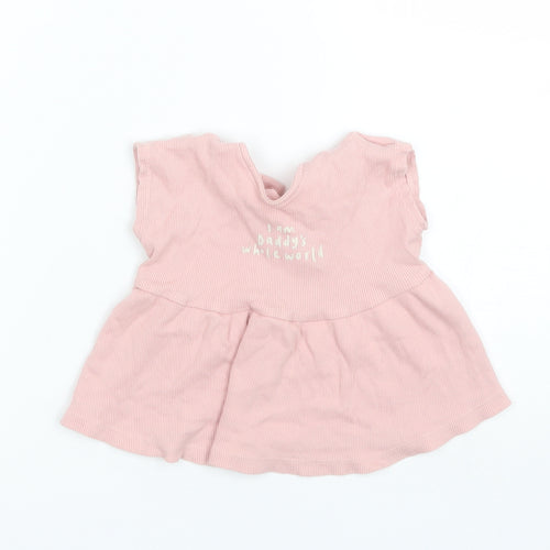 George Baby Pink  Cotton Shift  Size 9-12 Months  Round Neck