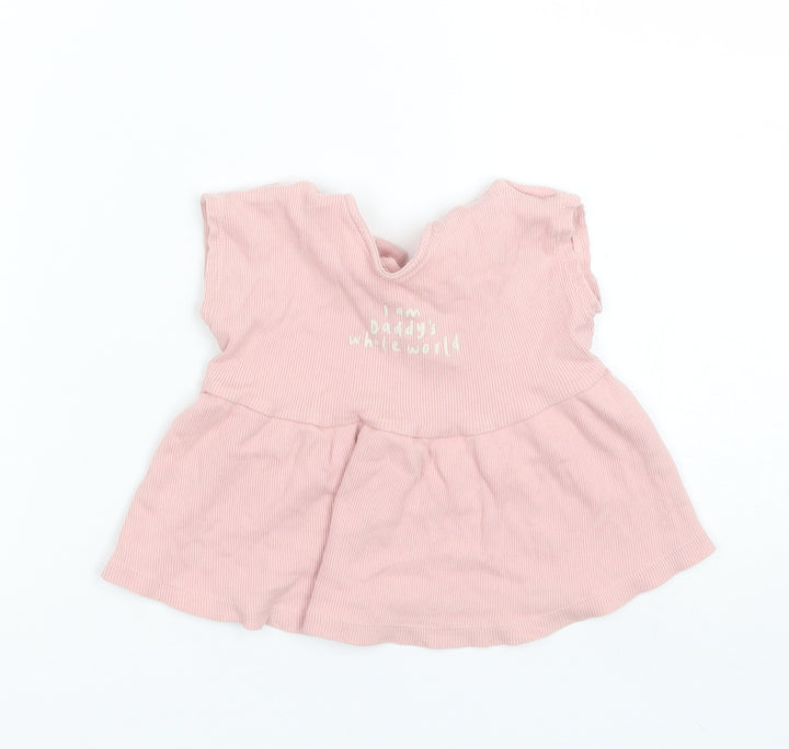 George Baby Pink  Cotton Shift  Size 9-12 Months  Round Neck