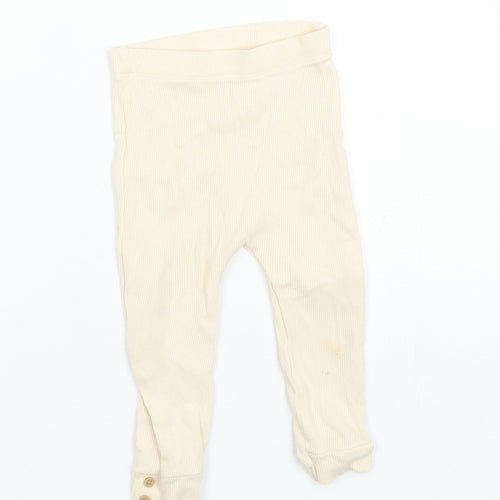 George Baby Beige  Cotton Jogger Trousers Size 9 Months