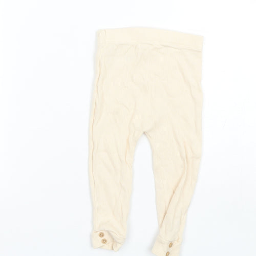 George Baby Beige  Cotton Jogger Trousers Size 9 Months
