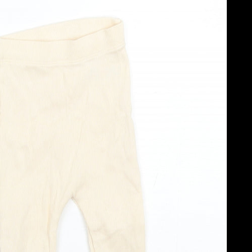 George Baby Beige  Cotton Jogger Trousers Size 9 Months