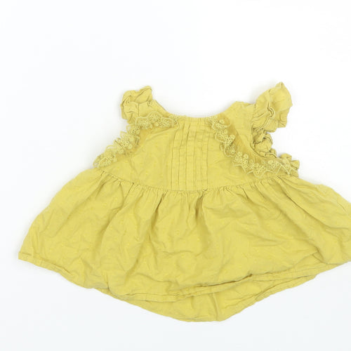 NEXT Baby Yellow  Cotton Shift  Size 12-18 Months  Round Neck