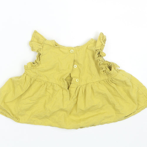 NEXT Baby Yellow  Cotton Shift  Size 12-18 Months  Round Neck