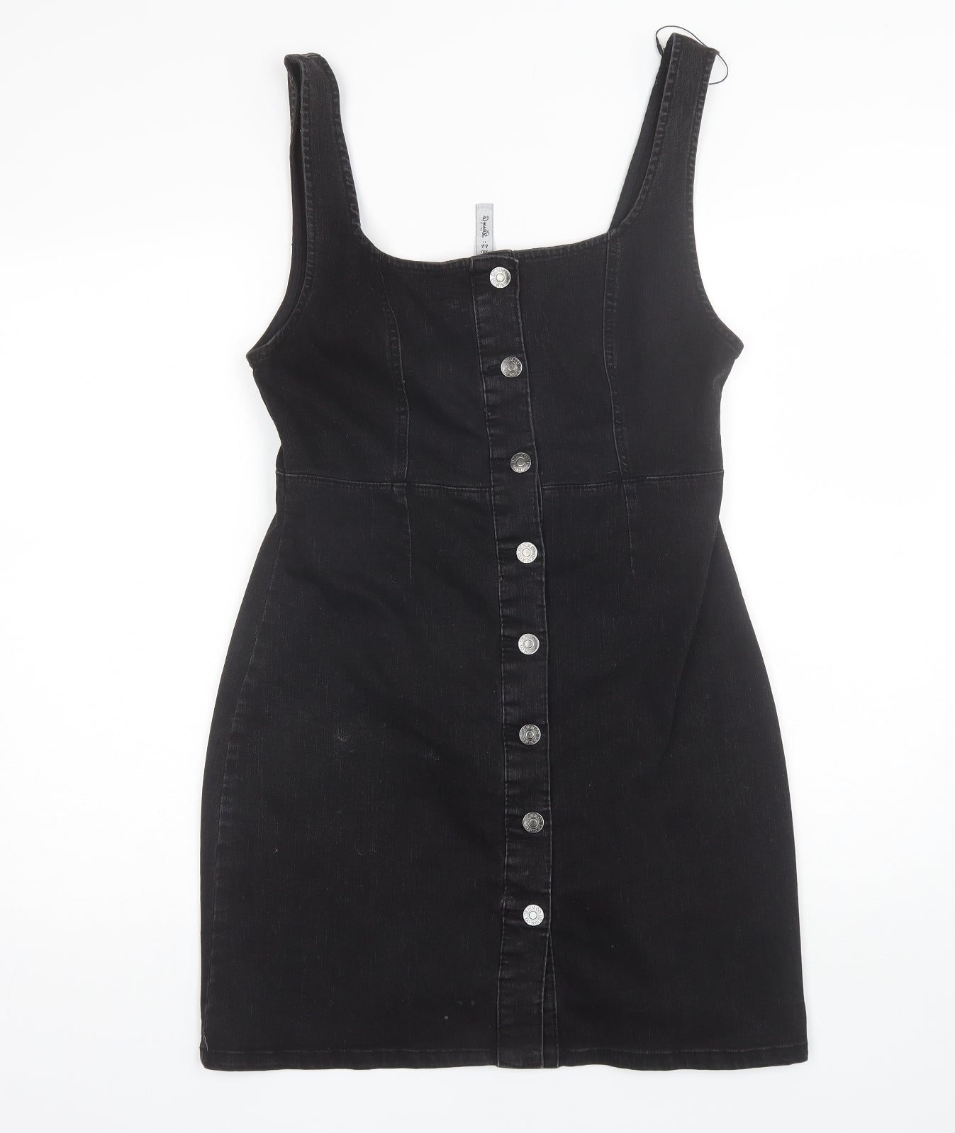 Denim Co Womens Black  Cotton Mini  Size 14  Round Neck