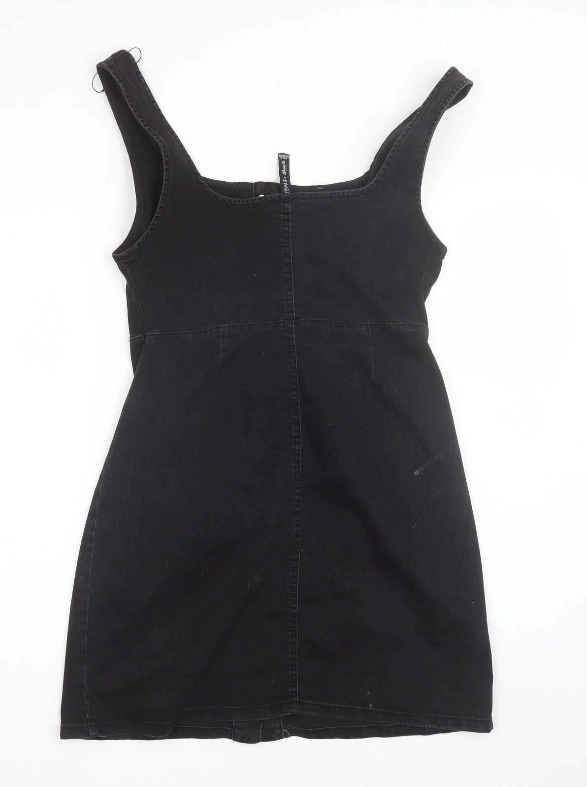 Denim Co Womens Black  Cotton Mini  Size 14  Round Neck