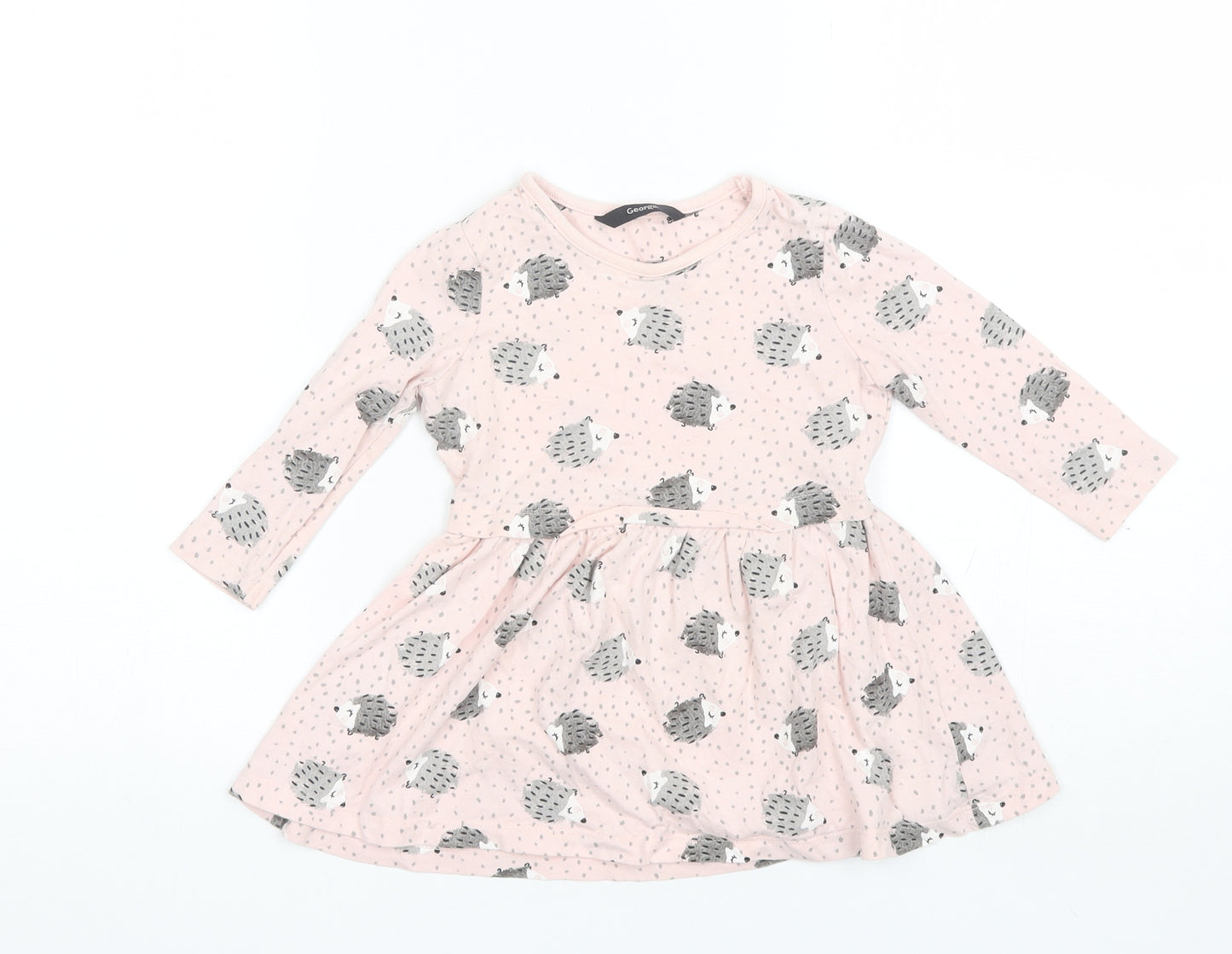 George Baby Pink  Cotton Shift  Size 12-18 Months  Round Neck
