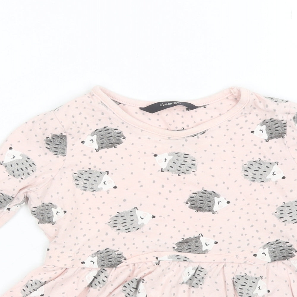 George Baby Pink  Cotton Shift  Size 12-18 Months  Round Neck