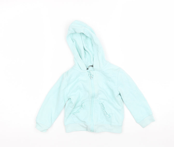 George Baby Blue Cotton Full Zip Jumper Size 12-18 Months