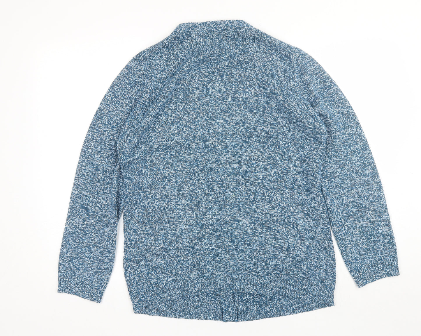 Damart Womens Blue V-Neck  Acrylic Cardigan Jumper Size 14