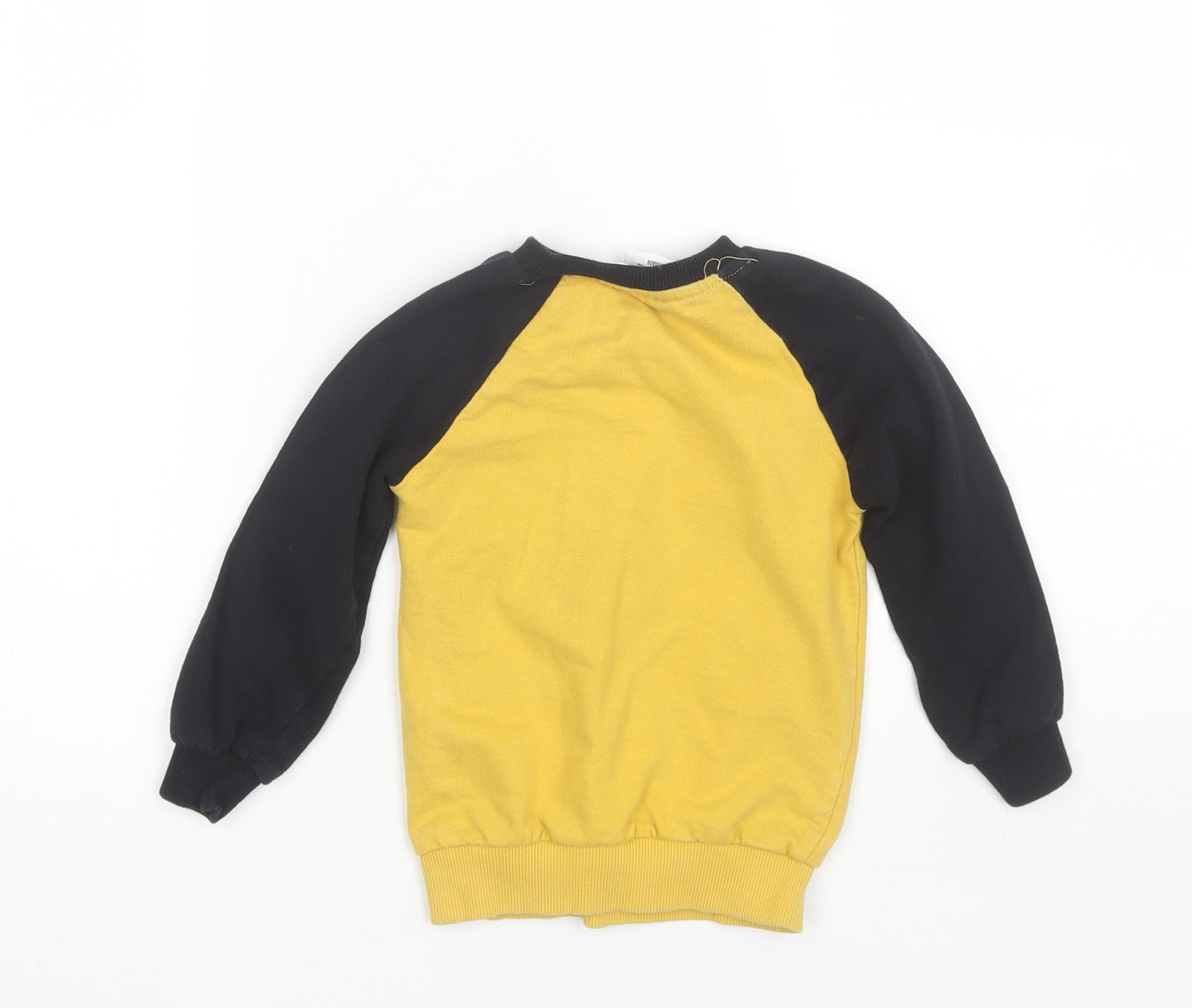 Preworn Boys Yellow Round Neck  Cotton Pullover Jumper Size 2 Years   - Batman