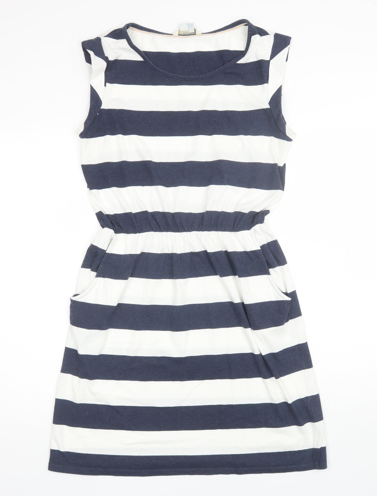 Boden Womens Blue Striped Modal Shift  Size 14  Round Neck