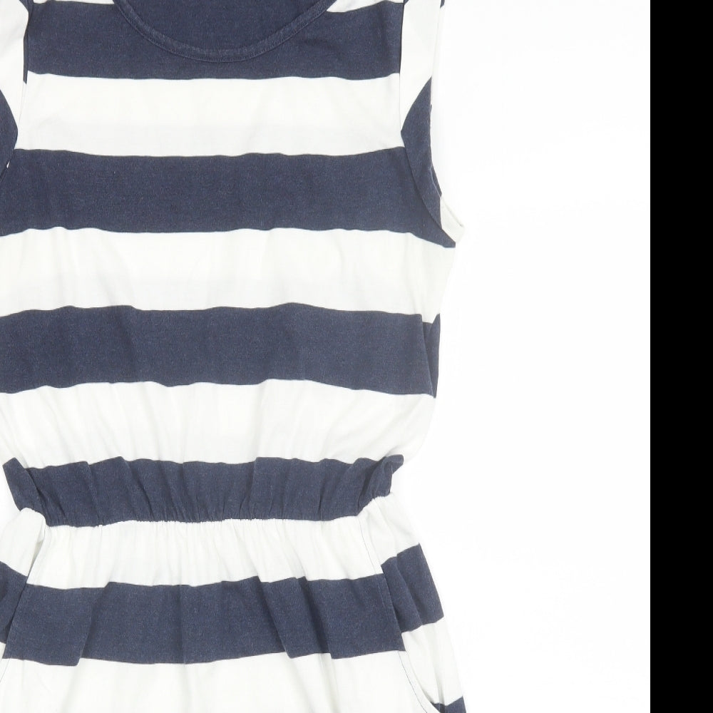 Boden Womens Blue Striped Modal Shift  Size 14  Round Neck