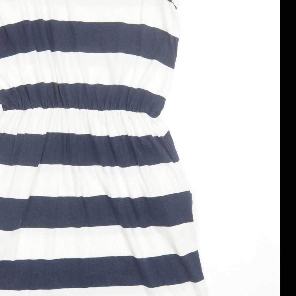 Boden Womens Blue Striped Modal Shift  Size 14  Round Neck