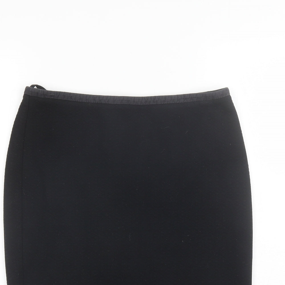 NEXT Womens Black  Cotton Blend A-Line Skirt Size 10