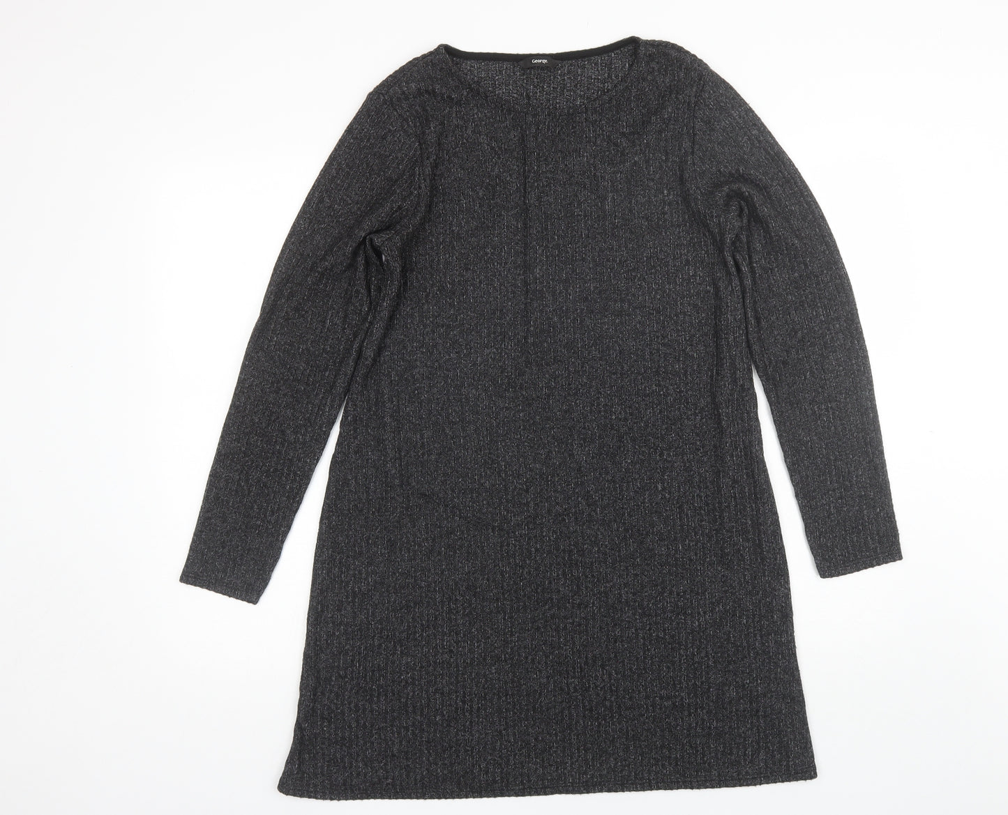 George Womens Grey  Polyester Shift  Size M  Round Neck