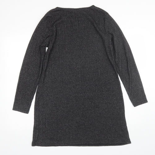 George Womens Grey  Polyester Shift  Size M  Round Neck