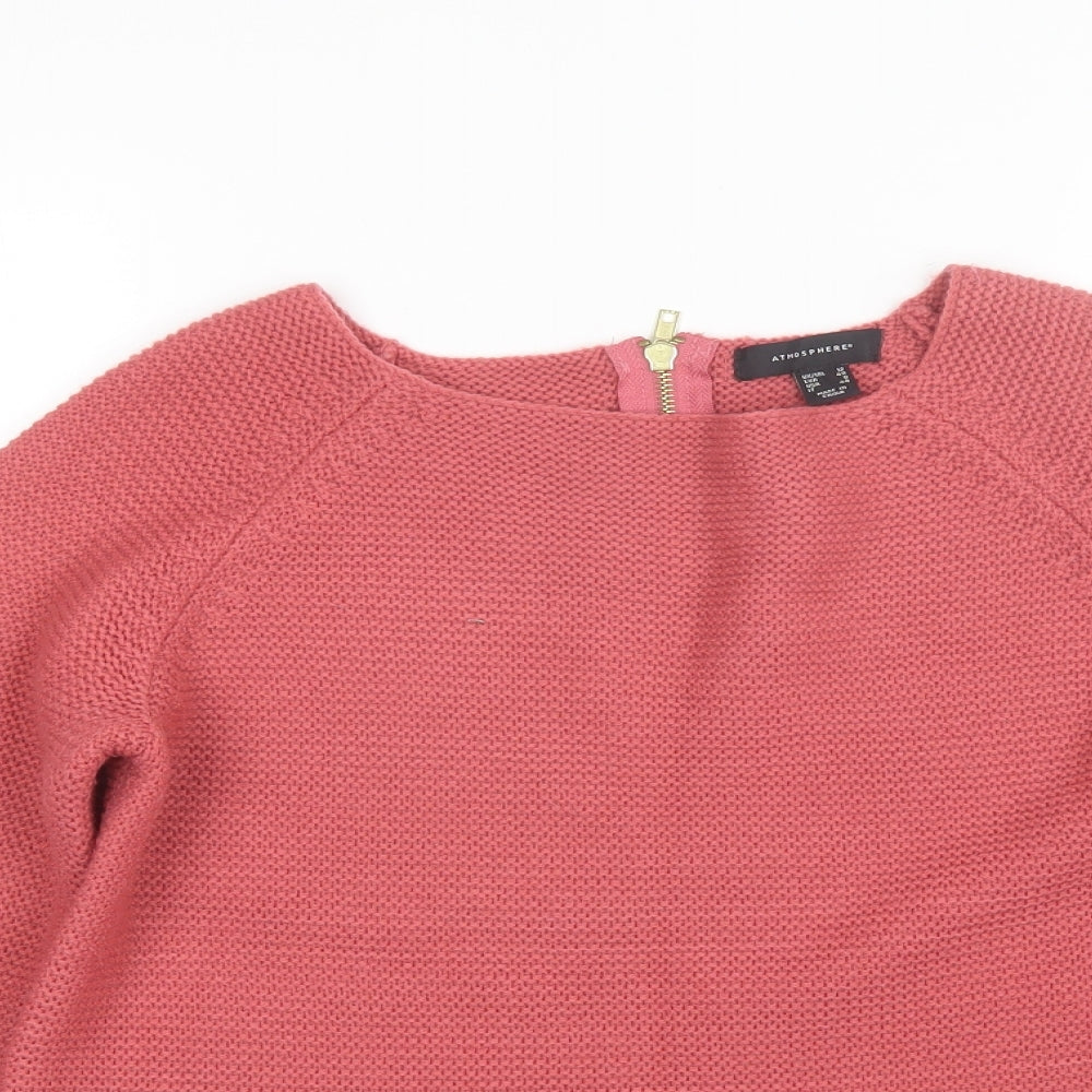 Atmosphere Womens Pink Round Neck  Acrylic Pullover Jumper Size 12