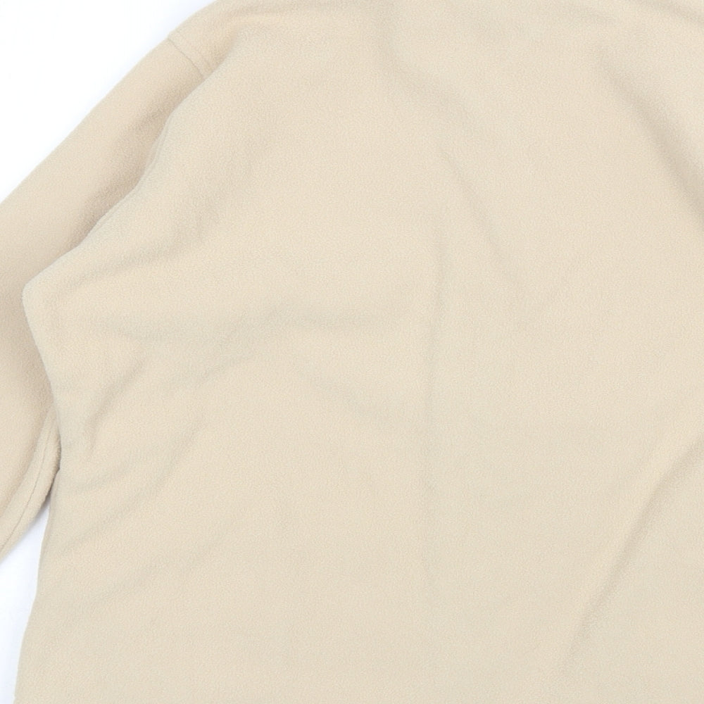 Isle Womens Beige Collared  Polyester Full Zip Jumper Size M