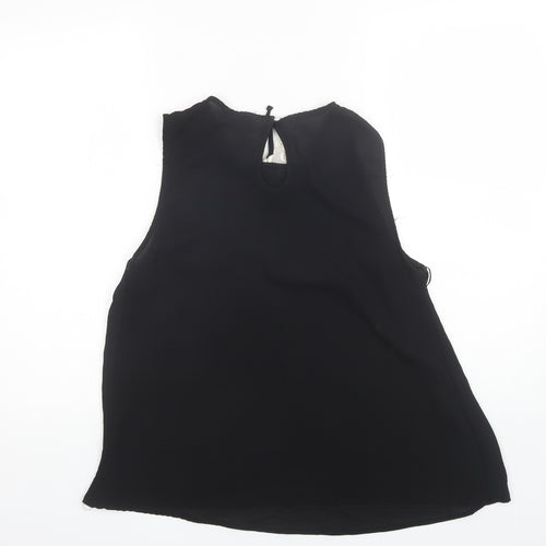 George Womens Black  Polyester Basic Blouse Size 10 Round Neck