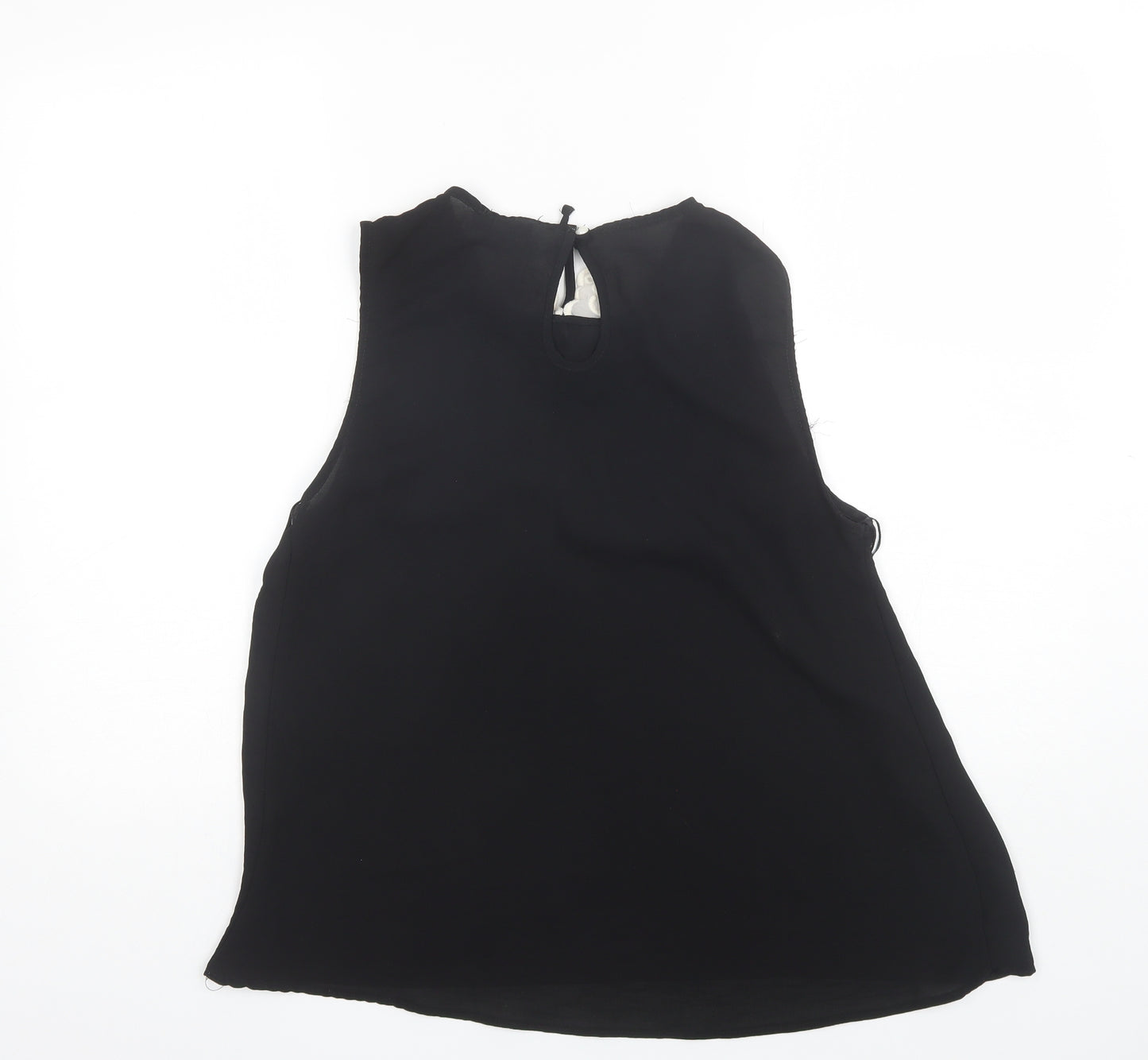 George Womens Black  Polyester Basic Blouse Size 10 Round Neck