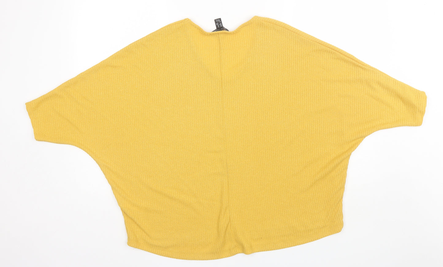 New Look Womens Yellow  Viscose Basic Blouse Size M V-Neck