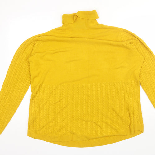 TU Womens Yellow Roll Neck  Acrylic Pullover Jumper Size 22