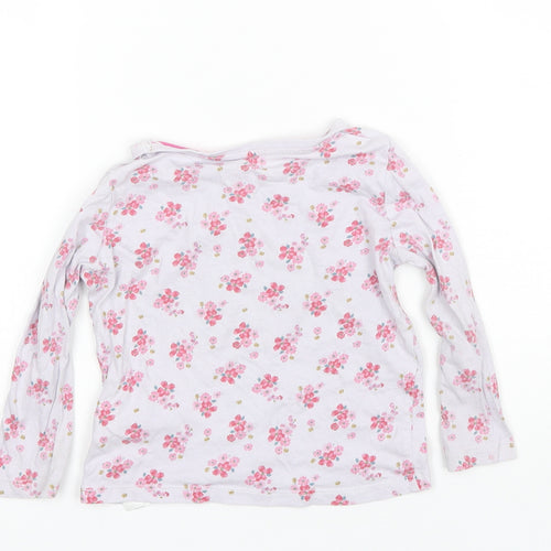 Primark Baby Purple Floral Cotton Basic T-Shirt Size 18-24 Months Round Neck