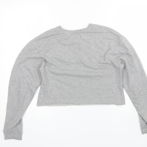 Miss Selfridge Womens Grey Round Neck  Polyester Pullover Jumper Size 6   - Cropped